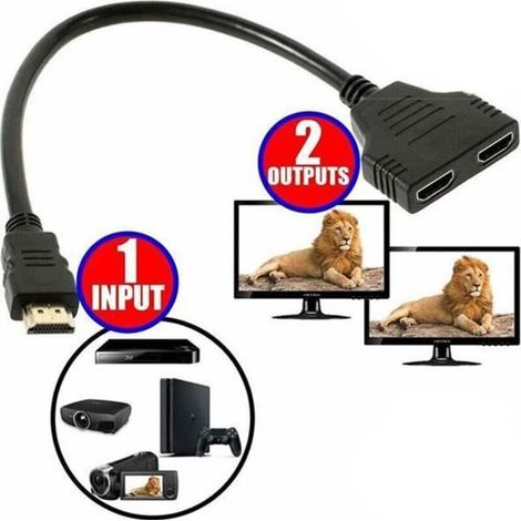 2 X Hdmi-stecker Auf Dual-hdmi-buchse Adapter Hdmi-mehrfachanschluss-schalter