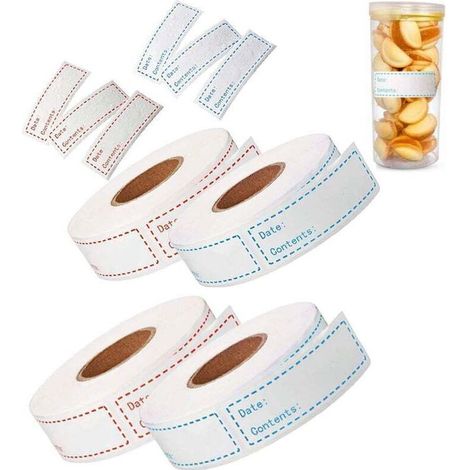 4 Rollen À 500 Stück Etiketten Für Marmelade, Gefrierschrank, Gläser, Selbstklebend, Für Flaschen, Einmachgläser, Vorratsgläser, Lebensmittelgläser, Geschenkverpackungen (7
