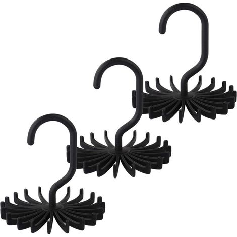 Csparcv Set Mit 3 Krawattenhaltern Für Den Kleiderschrank, Kleiderschrank-organizer, Krawattenhaken, Haarbandhalter (schwarz)