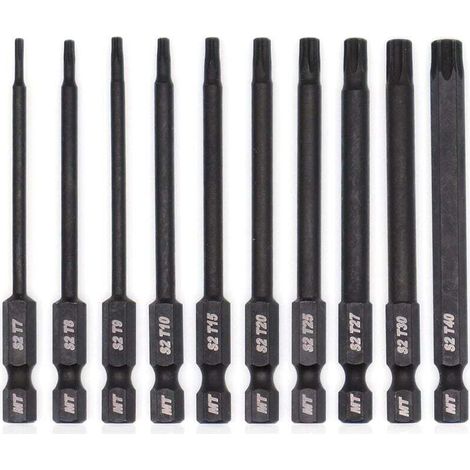 Enowelir Torx-bit-set Für Schraubendreher, Bohrmaschinen Und Schlagschrauber, Temperaturbeständig, Fortschrittliche Wärmebehandlung, Phosphatierte Beschichtung, 8 Cm, 10-teilig