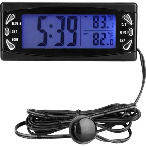 Enowelir Lcd-uhr, Digitales Autothermometer, 12 V Für Auto Und Wohnmobil