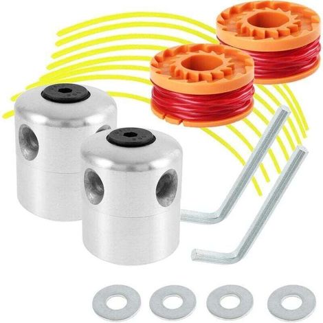 Enowelir 2-teiliger Aluminium-freischneiderkopf Mit Universeller Nylonschnur Für Rasenmäher Und Trimmer