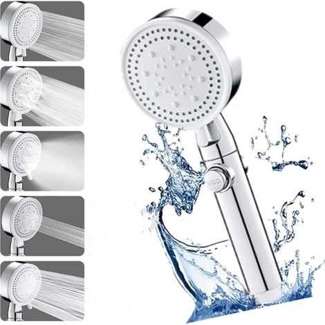 Enowelir Wassersparender Hochdruck-duschkopf, 5 Strahlarten, Geeignet Für Bad Und Spa, Anti-kalk-duschkopf, Hochdruck-duschkopf