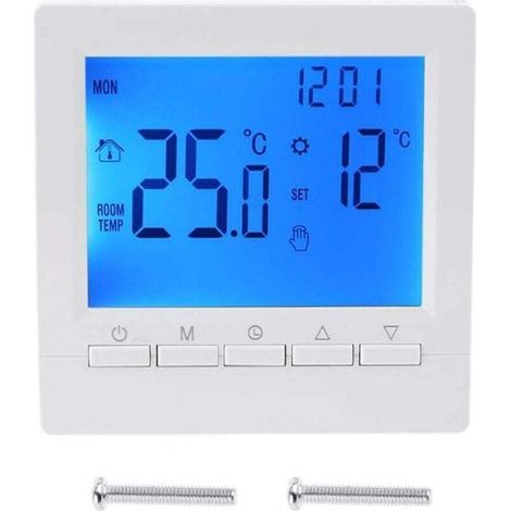 Enowelir Smart-wandthermostat Mit Lcd-bildschirm Für Fußbodenheizung Und Blauer Hintergrundbeleuchtung