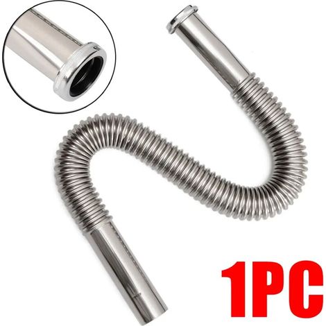 Enowelir Flexibler Edelstahl-siphon, Flexibler Abflussschlauch Für Spüle, Bad, Küche, Wasserleitung