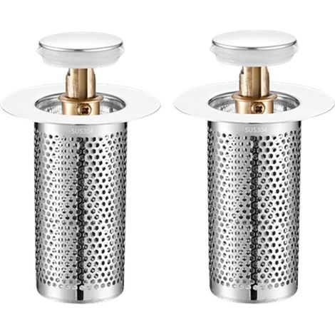 Enowelir Universal-edelstahl-bodenablaufsieb, 2er-pack, Badewannen- Und Waschbeckensieb, Pop-up-spülbeckensieb, Küchen- Und Badezimmer-spülbeckensieb, Badewannen- (stil)