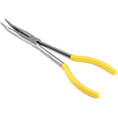 Gebogene Spitzzange, Lange Spitzzange, 280 Mm / 11 Zoll, 25-grad-biegung, Für Schwer Zugängliche, Enge Stellen