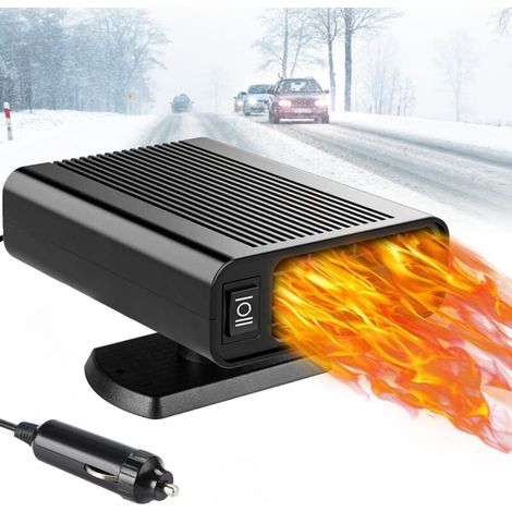 Enowelir 12v Autoheizung, Tragbare Autoheizung, Antibeschlag-windschutzscheibenenteiser, Mini-autoheizungslüfter Mit Zigarettenanzünderanschluss (schwarz)