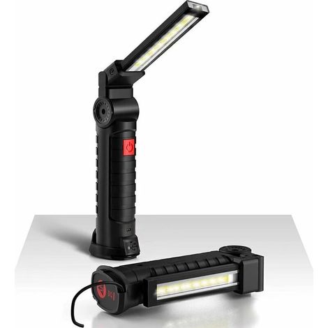 Enowelir 800lm Ultrahelle, Usb-wiederaufladbare Led-arbeitsleuchte, Tragbare Inspektionslampe Mit Magnetfuß, 5 Modi, 6000k Licht Für Autowerkstatt, Garage, Heimwerkerbedarf [energieklasse A+++].