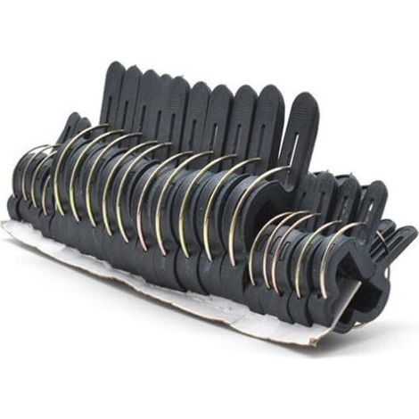Enowelir Robuste Pflanzenclips, Gartenstützclips, 100 Stück (50 Große, 50 Kleine Pflanzenclips), Schwarz