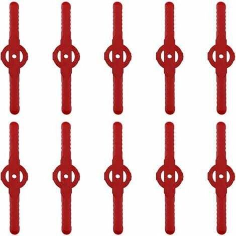 Aiperq Kunststoff-trimmerklinge, 10 Stück Kunststoff-schneidklingen Als Ersatz Für Akku-rasentrimmer-werkzeugset, Kunststoff-rasenmäher-schneidklingen-ersatz (rot)