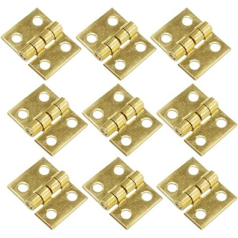 Enowelir 50 Mini-scharniere Aus Messing Für Schmuckkästchen Mit Schrauben, 200 Kleine Scharniere Für Holzkisten, Miniaturmöbel