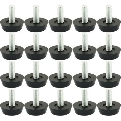 Linghhang – Verstellbare Nivellierfüße M6 X 20 Mm – 20er-pack – Zum Anschrauben Für Möbel – Metall Und Kunststoff – Oberflächenschutz – 20 Stück