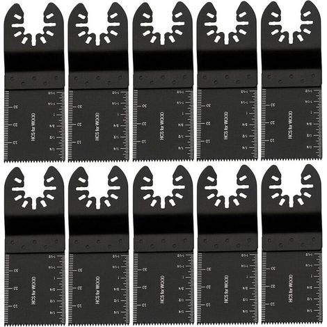 Enowelir 10 Stück 34 Mm Multifunktions-sägeblätter, Oszillierende Klingen, Vielseitig Einsetzbar, Heimwerkerwerkzeug Aus Kohlenstoffstahl Zum Sägen, Schneiden, Schaben, Formen, Polieren Und Entfernen