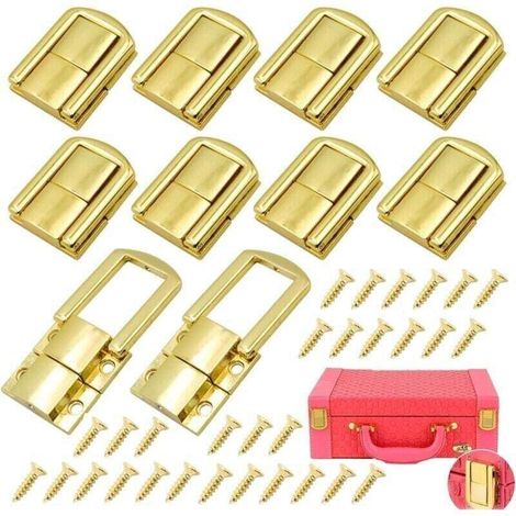 Enowelir Metallverschlüsse Für Koffer, Truhen, Schmuckkästchen Und Holzkästchen Mit Schrauben Und Kippverschlüssen, 10 Stück