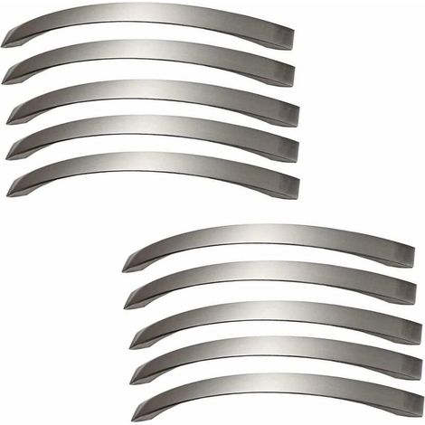 Zolginah Set Mit 10 Küchenschrankgriffen – Chrom-finish – Türgriffe Aus Gebürstetem Nickel – Küchengriffe Aus Edelstahl – 160 Mm Lochabstand