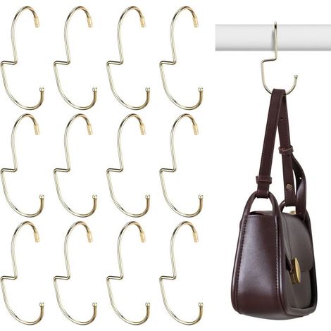 (champagnergold) 12-teiliger Münzbeutel-organizer, Handtaschen-schrankorganizer, Metall-taschenaufhänger, Platzsparender Hängeorganizer Mit Gedrehtem Haken