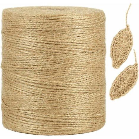 Enowelir Naturhanfseil 300 M, 1 Mm Für Bastelarbeiten, Häkeln, Geschenkverpackungen, Gartenarbeit Und Weihnachtsdekoration