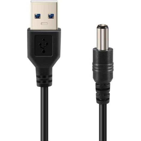 5v Dc Usb-stromkabel Mit 5,5mm/2,1mm-klinkenstecker, Schwarz, 75cm Länge
