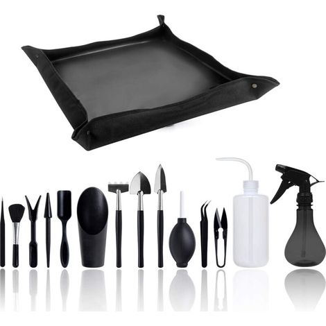 Gartengeräte-set, Mini-gartengeräte-set Für Drinnen, Komplettes Set, Geeignet Für Zimmerpflanzen Und Topfpflanzen, 15-teilig Mit Unterlage