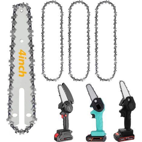 Aiperq – Set Mit 3 4-zoll-kettensägenketten – Hochwertiger Stahl – 28 Glieder – Für Präzises Schneiden Von Holz Und Verschiedenen Materialien
