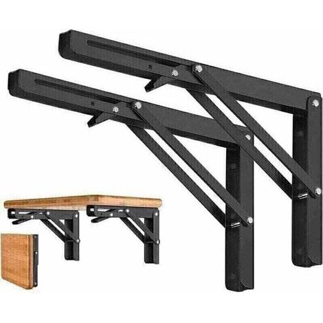 Enowelir Set Mit 2 Klappbaren Wandhalterungen 300 Mm, Klappbare Konsolenhalterung, Tragkraft 50 Kg Für Regale