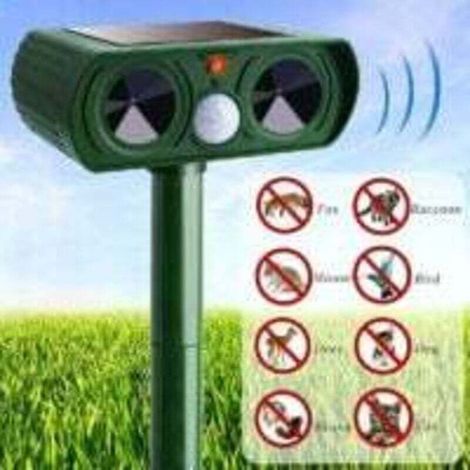Enowelir Solar-ultraschallgerät Zur Abwehr Von Katzen Und Schädlingen Im Außenbereich Mit Einstellbarer Empfindlichkeit Und Frequenz, Gartenschutz