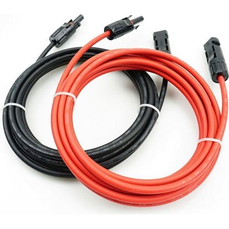 Memkey – 4 Mm² Solarkabel – 2 M Länge (1 M Schwarz + 1 M Rot) – Mc-4-stecker Enthalten – 1000 V Gleichspannung, 30 A Stromstärke