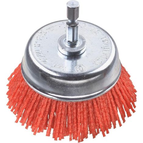 Grobe Topfbürste, Abrasives Nylon, Ø 75 Mm Für Holz, Metall Und Nichteisenmetalle, Nylon-bohrbürste Inklusive E6-sechskantschaft, Zum Schleifen Und Strukturieren