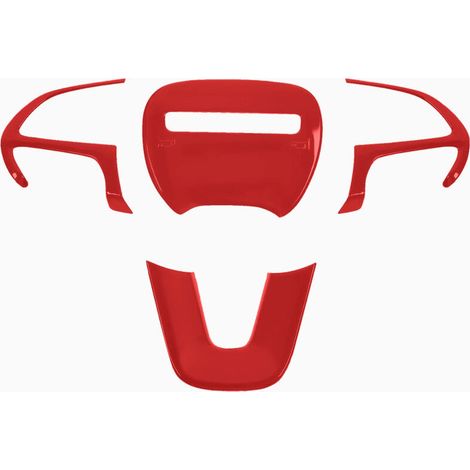 (rot) Lenkradverkleidung In Carbonfaser-optik Aus Verchromtem Abs Für Dodge Challenger 15-21