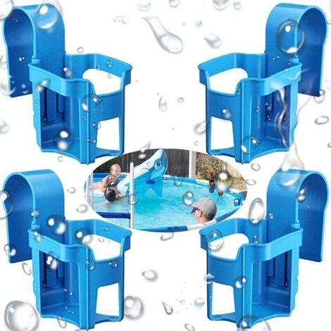 Enowelir 4er-set Poolbecherhalter Mit Randverstärkung, Aufbewahrungskorb Und Abnehmbarem Getränkehalter Für Strand Und Badewanne Im Sommer
