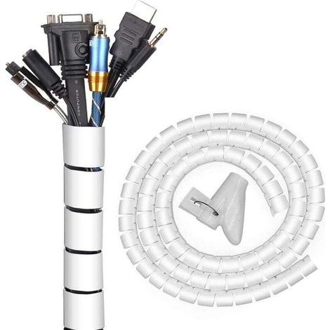 Kabelmanagementsystem, 22 Mm 3m Spiralkabelbinder, Flexibler Kabelschutz Zum Selbermachen Für Pc, Tv Und Zuhause (∅0,87")