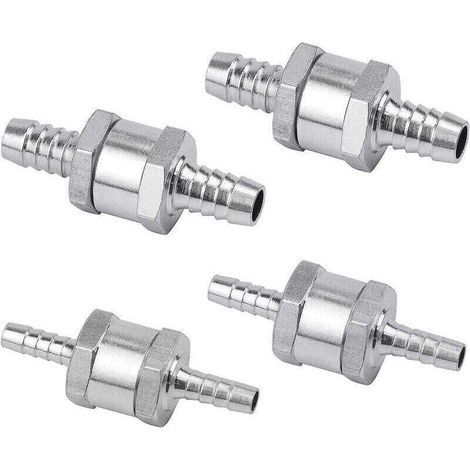 Enowelir Set Mit 4 Diesel-rückschlagventilen 6/8/10/12 Mm, Kraftstoffventil Aus Aluminiumlegierung Mit Pfeil Für Benzinautos, Boote Und Motorräder