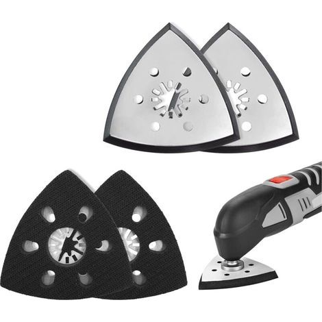 Aiperq – Set Mit 4 Dreieckigen Schleifpads (93 Mm) – Kompatibel Mit Multifunktionswerkzeugen – Zum Schleifen Von Metall, Holz Und Kunststoff