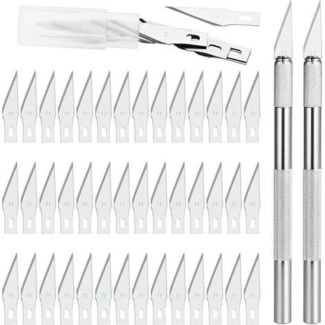 Aiperq Präzisionsmesser 2 Mit 42 Klingen, Präzisionsmesser Für Diy-kunstwerke, Höhlenforschung, Bildhauerei, Hobby-skulpturen