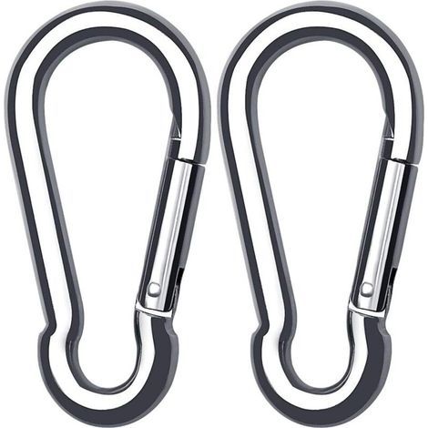 2er-pack Robuste Edelstahl-karabiner Mit D-förmigem Verschluss Für Zuhause, Hängematten, Angeln, Wandern, Reisen Und Schlüsselanhänger (40 Mm X 80 Mm) – Fei Yu