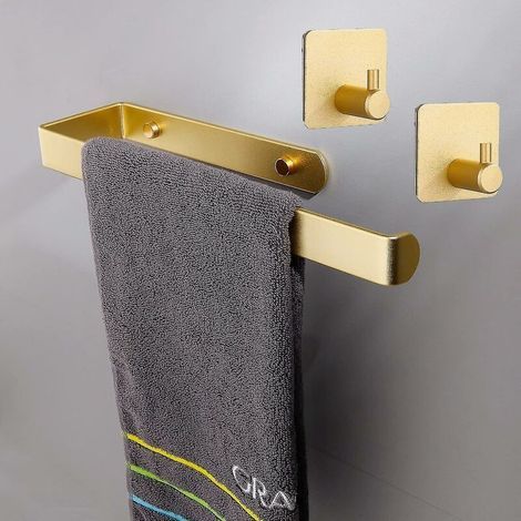 2er-pack Selbstklebende Handtuchhalter Für Bad Und Küche – Mit Haken – Selbstklebender Wandhandtuchhalter (gold)
