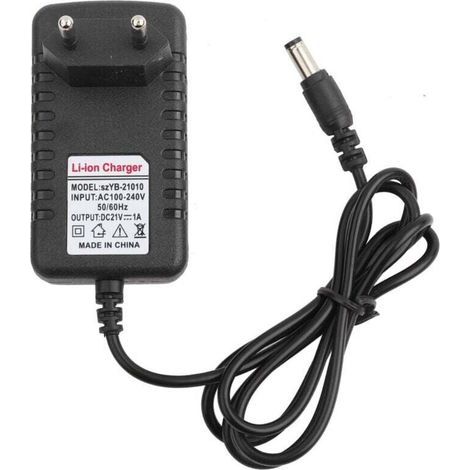 Aiperq – 21v 1a Li-ionen-ladegerät – Dickwandiger Kupferkern – 5,5 X 2,5 Mm Anschluss – Eu-stecker – Überspannungsschutz