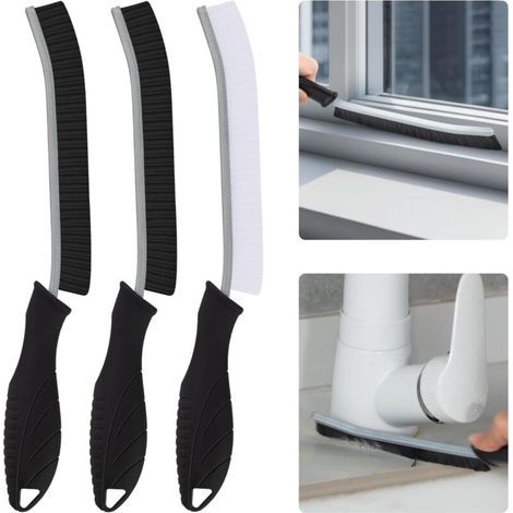 Aiperq Reinigungsbürste - Fugenbürste, Harte Borsten, Fliesenfugenbürsten, Reinigungsprodukte Für Küche, Toilette, Badezimmer (3, Schwarz)