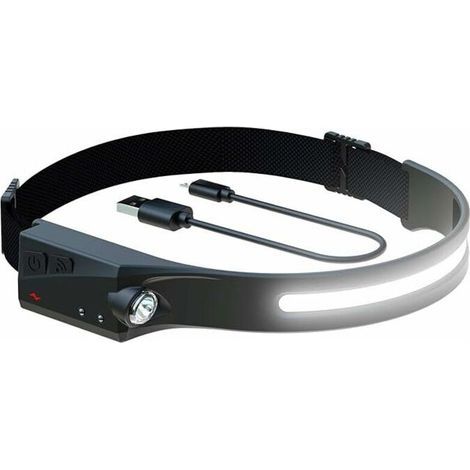 Led-stirnlampe, Wiederaufladbare Stirnlampe Mit Induktionsbeleuchtung, Neue Verbesserung, Hitze- Und Schweißbeständig, 350 Lumen, Wetterfest.