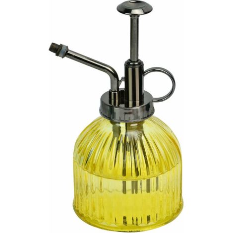 Retro-gießkanne Aus Glas (200 Ml) Für Pflanzen, Geeignet Für Töpfe Und Terrarien, Für Drinnen Und Draußen, Garten, Blumen, Zimmerpflanzen, Gelb