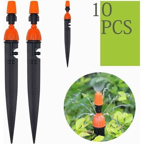 Verstellbare Tropfbewässerung Mit Integrierter Tropf- Und Sprühdüse, Orangefarbener Zerstäuber, Automatische Gartenblumenbewässerungsanlage, Bewässerungsregner
