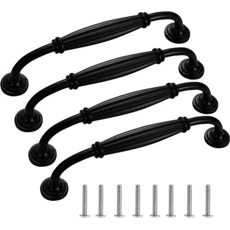 4er-pack Möbelgriffe, Schwarz, Für Küche Und Schrank, Schubladen, Schlafzimmermöbel, Lochabstand 128 Mm – Fei Yu