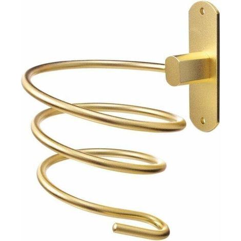 Wandhalterung Für Haartrockner, Badezimmer-organizer, Aufbewahrungsmöglichkeit Für Haarpflegeprodukte, Gold