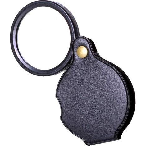 Faltbare Leselupe Mit 3,5-facher Vergrößerung, Inklusive Lederetui Und Trageschlaufe, Vergrößerungsglas Für Sehbehinderte Und Senioren (farbe: Schwarz) – Fei Yu