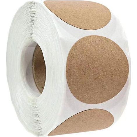 Naturbraune Kraftpapier-aufkleber (500 Stück Pro Rolle) – Runde, Unbedruckte Aufkleber Für Ladenbesitzer, Bastelarbeiten, Organisation, Etiketten Für Gläser Und Dosen