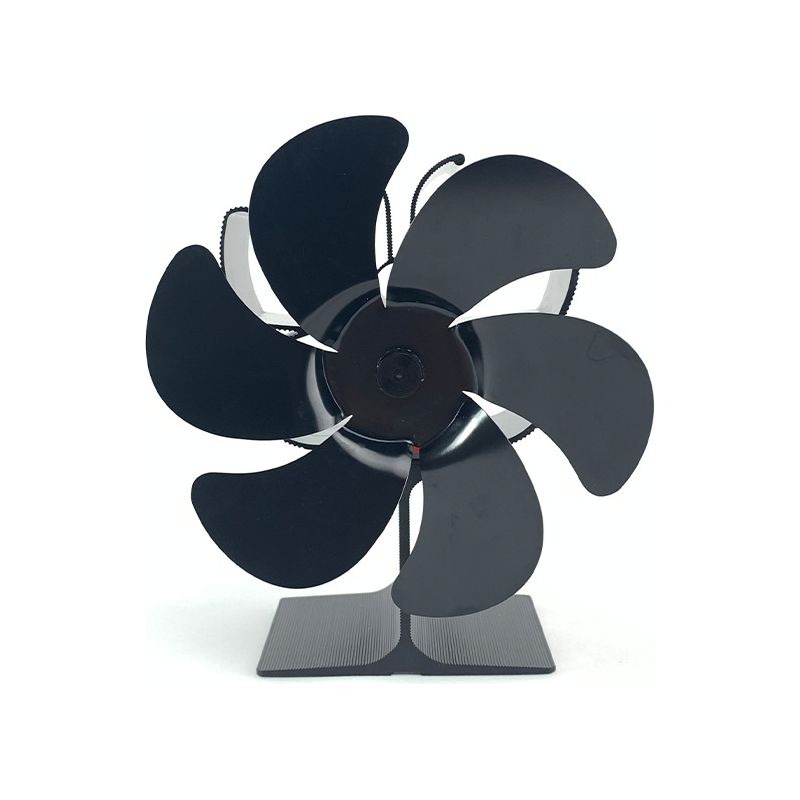 Wärmebetriebener Ofenventilator Mit 6 Flügeln, Kaminventilator, Ofenventilator Für Kamine, Pelletöfen, Holzöfen Und Kamine, Schwarz