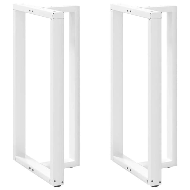vidaXL Bartischbeine T-Form 2 Stk Weiß 60x35x110-111 cm Stahl 4013105