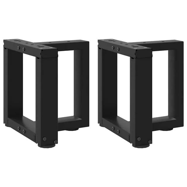 vidaXL Couchtischbeine T-Form 2 Stk Schwarz 30x25x30-31 cm Stahl 4013000