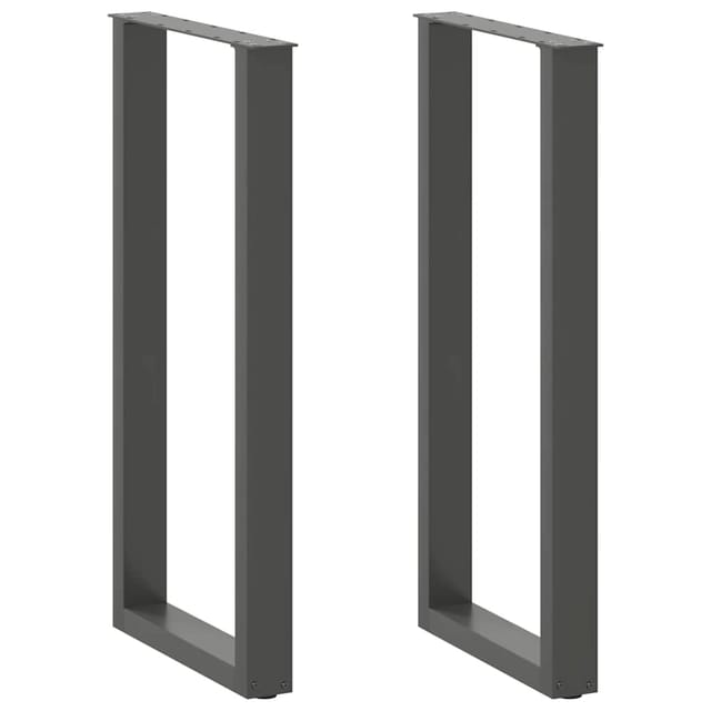 vidaXL Bartischbeine U-Form 2 Stk Anthrazit 50x100-101 cm Stahl 4013234